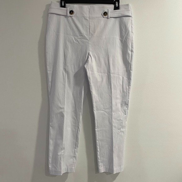 b new york Pants - New York woman's white Solid Dress‎ Pants 12p
